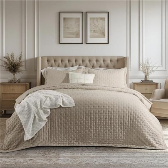 King Quilt - Ultra Soft Quilt Bedding for Modern Farmhouse Bedroom - Picture 1 of 7